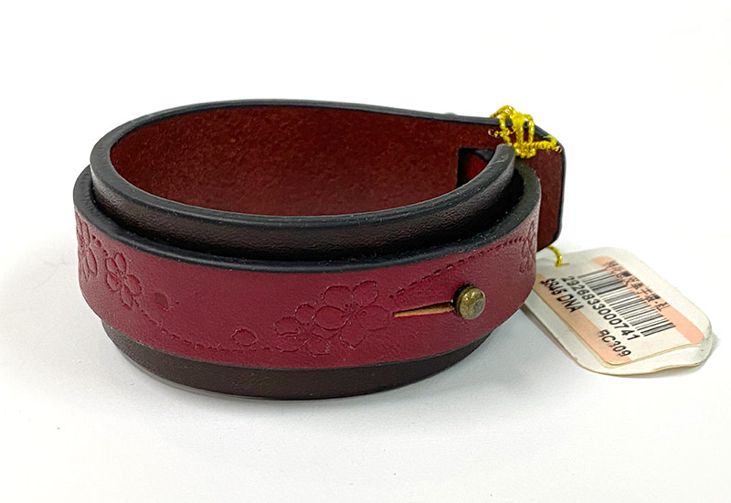 桐花戀 皮革手環-紅色